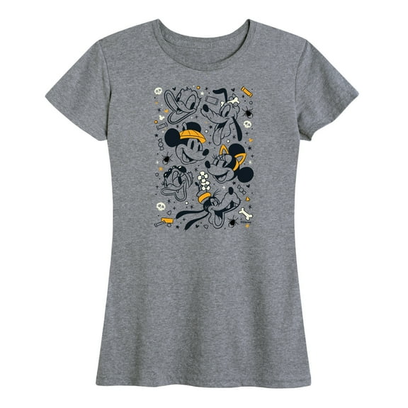 Mickey & Friends - Halloween Collage - Women's Short Sleeve Graphic T-Shirt