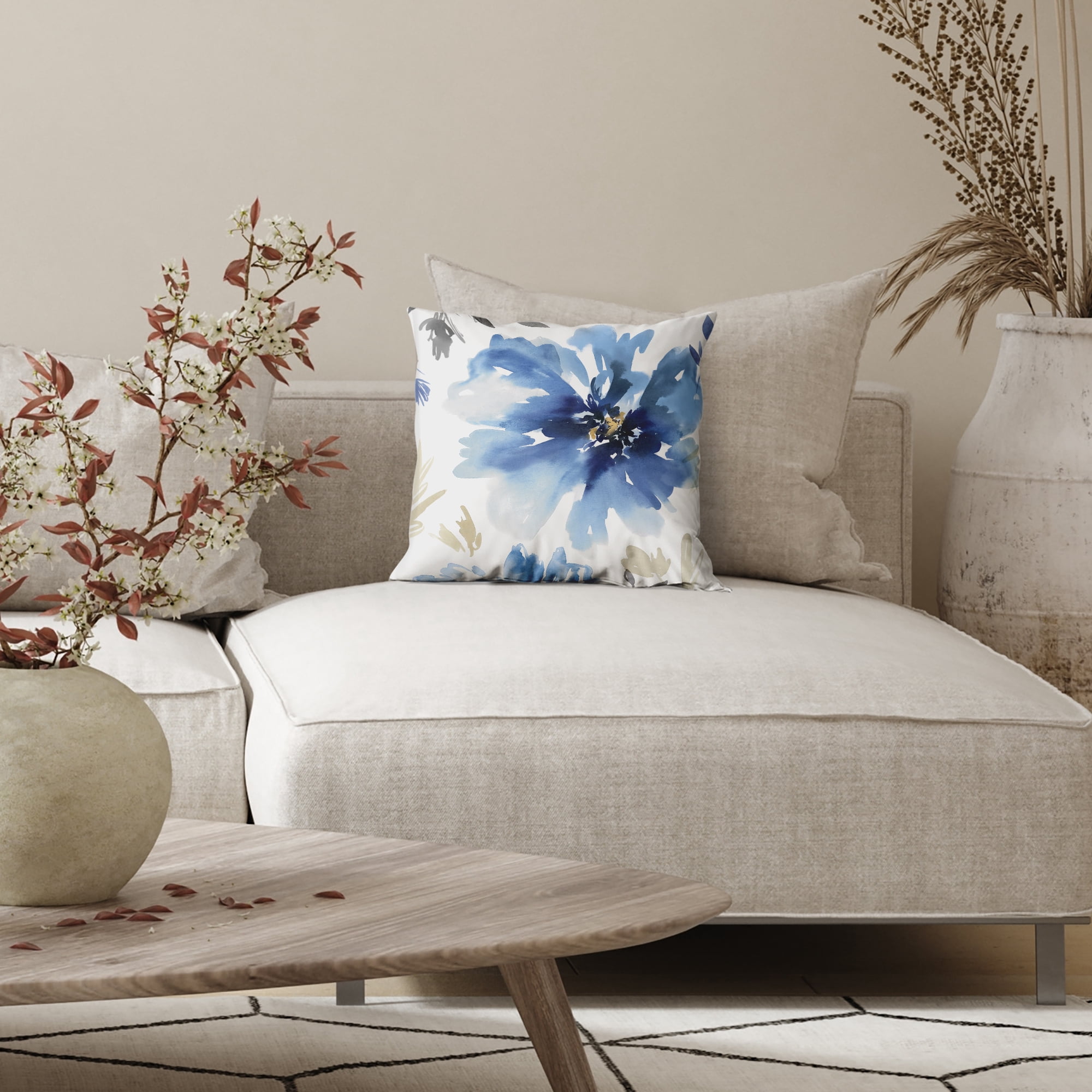 Americanflat 20"x20" Floral Throw Pillow with Premium Polyester
