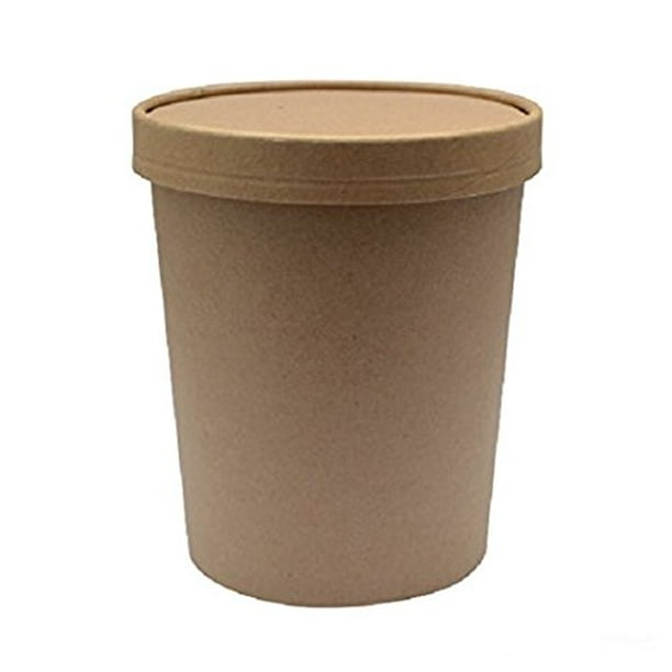 Download Safepro 32 Oz Kraft Paper Soup Cup With Vented Paper Lid Catering Take Out Hot And Cold Deli Food Containers With Matching Covers 50 Walmart Com Walmart Com