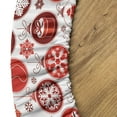 thumbnail image 5 of Ambesonne Christmas Fitted Round Tablecloth, Vintage Xmas Scene, 56"- 60" Diameter, White and Vermilion, 5 of 5