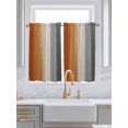 thumbnail image 2 of Kitchen Curtains 54 Inches length, Burnt Orange Gray Ombre Window Treatment Curtain Drapes, Vintage Farmhouse Wooden Decorative Window Curtains for Bedroom Cafe, 52"x54", 2 Panels, 2 of 7