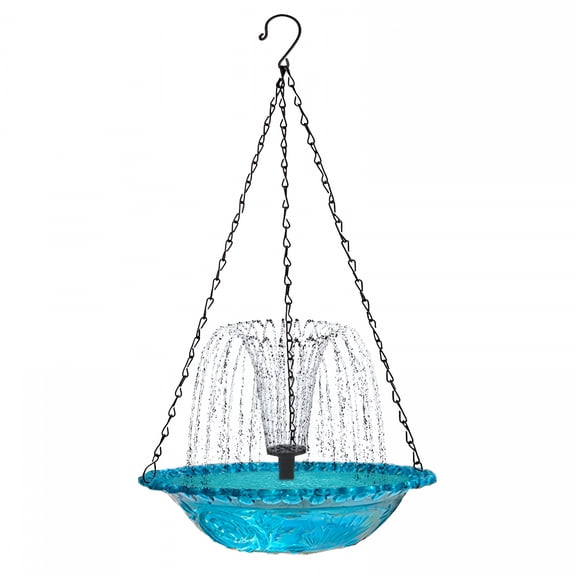 ACDANC Birdbath Fountain,Solar Powered for Birdbath,Outdoor Garden Floating Fountain Hanging Hummingbird Feeder Bird,2 in 1 Birdbath Bowl for Bird Bath Drinking