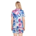 thumbnail image 3 of Women Silk Pajama Sets Causal Outings Fashion Pink and Blue Roses Rrt Pattern Home, 3 of 7