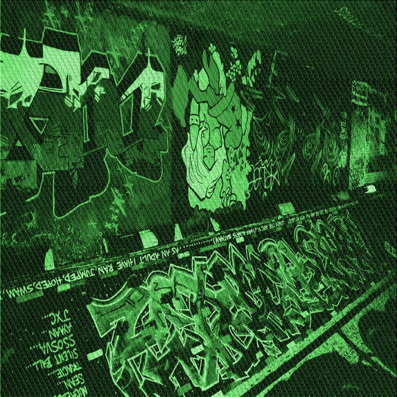 Ahgly Company Indoor Square Patterned Night Black Area Rugs, 4' Square