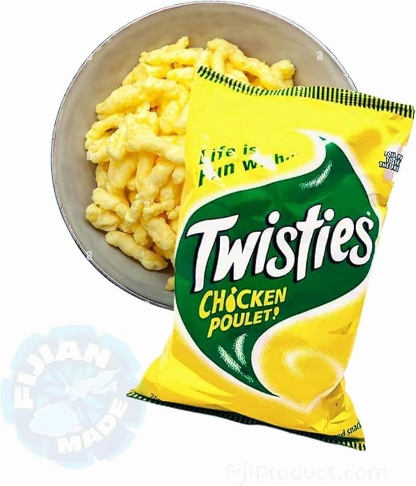 FIJI Twisties (Pack Of 3 x 250g) Unique CHICKEN Poulet Flavor Snack, Family Size