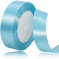 thumbnail image 1 of LAICAIW Solid Color Sky Blue Satin Ribbon, 1 Inches x 25 Yards Fabric Satin Ribbon for Gift Wrapping, Crafts, Hair Bows Making, Wreath, Wedding Party Decoration and Other Sewing Projects, 1 of 7