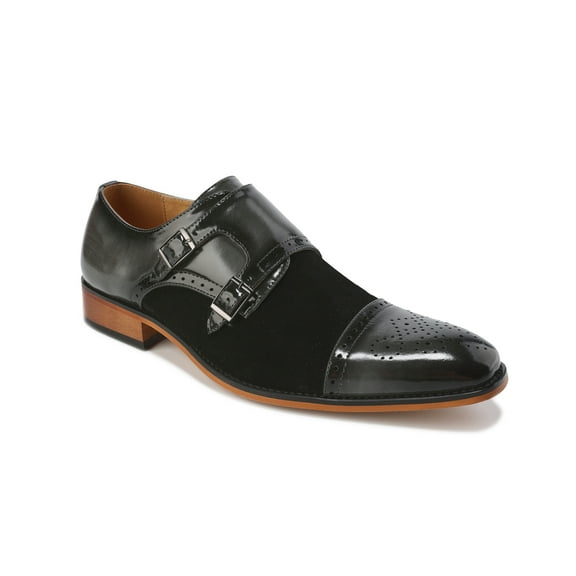 Gino Vitale Men's Double Monk Strap Two-Tone Loafer