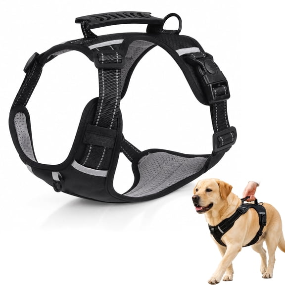 Fixparts Dog Harness,XL No Pull Harness for Giant-sized dog,Black,Fits 49.5-99lb