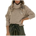thumbnail image 1 of Femmes Oversize Doux Col Rond Manches Longues Chandails Décontractés Pull-Over en Tricot, 1 of 9
