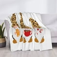 thumbnail image 3 of Uemuo Christmas Gnomes In Leopard Printed Throw Blanket for Couch, Fluffy Fuzzy Blankets for Bed, Sofa, Cozy Flannel Faux Fur Blanket-60"x50", 3 of 6