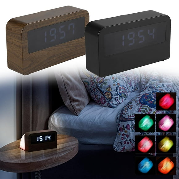 Iumwxz Lamp Light New Bedside Clock Colorful Night Flip Page Book foreign Trade Gifts Luminous Wood Clock Floor Lamp Room Decor Black Abs