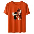 thumbnail image 5 of Dadaria Hauts Femme Chemise Orange Manches Courtes T-Shirt Col Rond Été Chandail Blouses m, 5 of 5