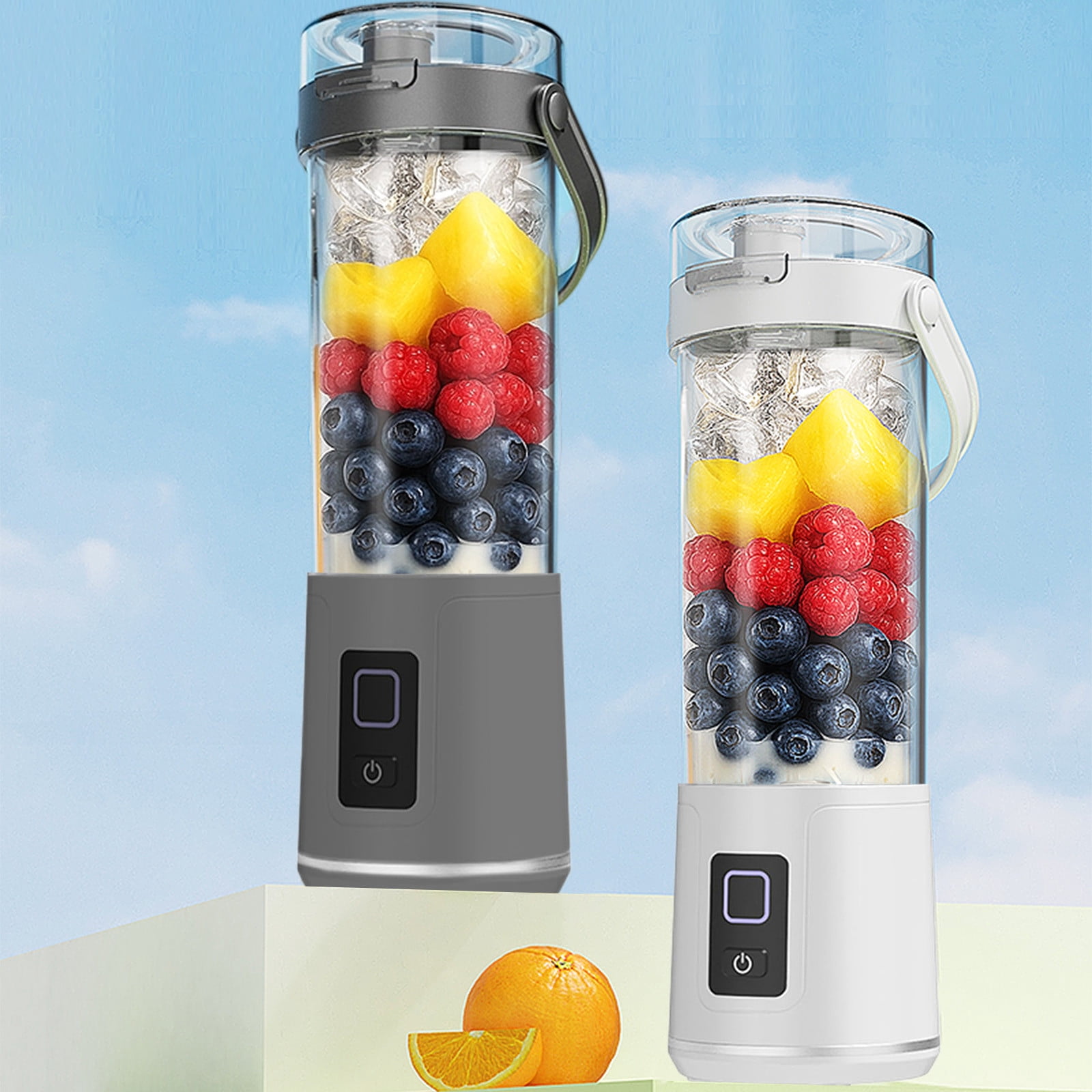 Bxaolu Portable Personal Blender 20 OZ/600 ML Juicer, Personal Size Blender, Ideal for Smoothies, Ice Blending, Juicing, and Food Processing, Compact, Convenient, and Versatile (White)