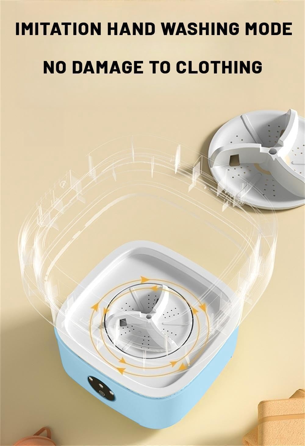 Portable Washing Machine, Mini Washer,11L Upgraded Large Capacity Foldable Washer.Deep Cleaning of Underwear, Baby Clothes and Other Small Clothes.Suitable for Apartments, Dormitories, Hotels.