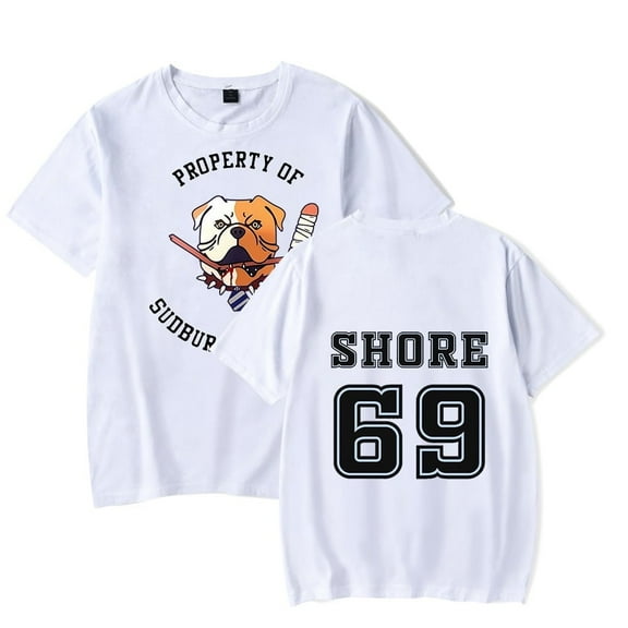 Shoresy Merch 69 Sudbury Blueberry Bulldogs T-shirt Unisex Fashion Round Neck Short Sleeve Top,S,White