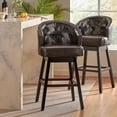 thumbnail image 2 of Bar Stools Set of 2,360-Degree Swivel Barstools, PU Leather Kitchen Counter Height Bar Stools,Thickened Seat Cushion Square Island Barstools with Back,for kitchens,living rooms and bars，Brown, 2 of 6