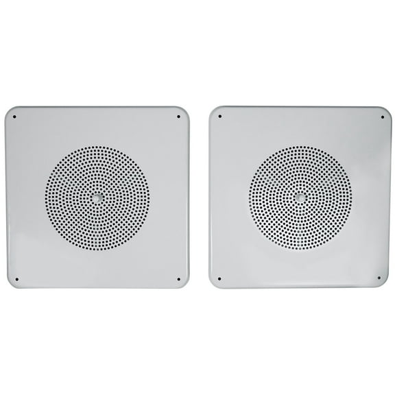 (2) Rockville MS81 Metal 8" 70v Commercial Background Music PA Ceiling Speakers