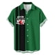 thumbnail image 2 of Ceisia Men's Summer St. Patrick's Day Casual Loose Fit Short Sleeve Turndown Collar Shirt Green Black Stripe Bowling Strike Print 4-Way Stretch Fabric Red XL Gifts, 2 of 6