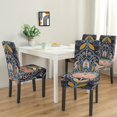 thumbnail image 2 of Vintage Artistic Paisley Bohemian Dining Chair Covers Set of 4 Colorful Floral Ethnic Retro Decorative Pattern Washable Polyester Stretch Slipcovers Removable Protector for Classic Dining Room, 2 of 7