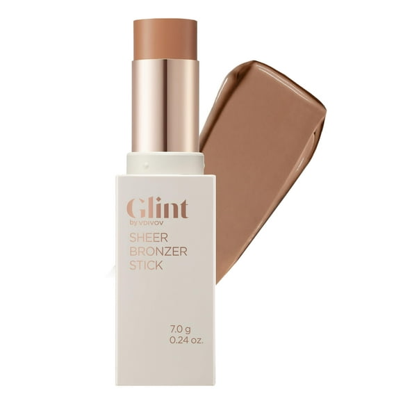 Spring Event Glint Sheer Bronzer Stick (Caramelo 0.24oz) - Fórmula cremosa y combinable para un contorno natural, duradero, suave y versátil. Maquillaje coreano. Nariz Cara Mejillas.