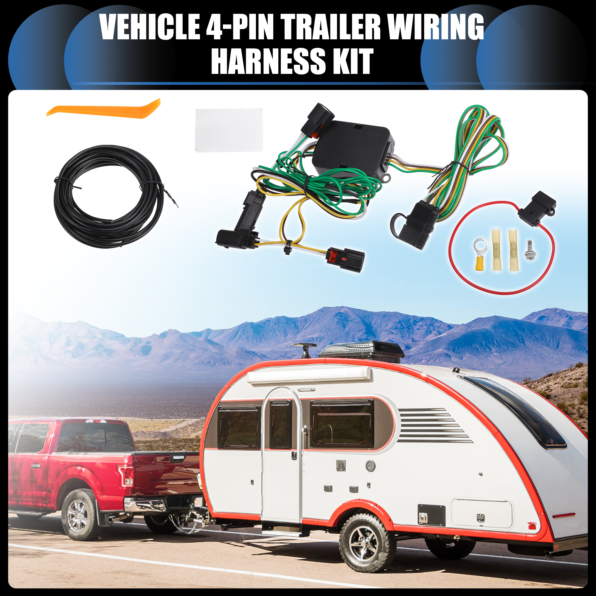 Unique Bargains Vehicle 4-Pin Trailer Wiring Harness Kit, for Chrysler Pacifica 2017-2018