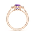 thumbnail image 2 of ANGARA Natural 1.6 Ct. Amethyst with Diamond Classic Ring in 14K Rose Gold for Women (Ring Size: 11), 2 of 9