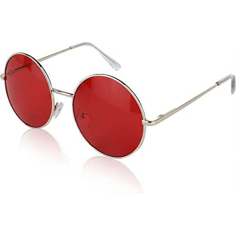 Big Round Sunglasses Retro Circle Tinted Lens Glasses UV400