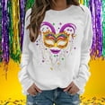 thumbnail image 2 of Zedker 2026 Mardi Gras Shirts for Women New Orleans Carnival Sweatshirt Long Sleeve Trendy Spring Holiday Crewneck Shirts, 2 of 7