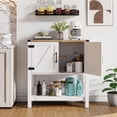 thumbnail image 5 of Console Table Coffee Bar Cabinet Sofa Table,31.5 L x 13.8 D x 34.65 H,Entryway Table with 2 Storage Cabinets, Farmhouse Buffet Sideboard for Kitchen, Foyer,Hallway (White), 5 of 8