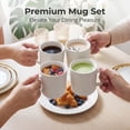 thumbnail image 4 of Onader 4-Pieces Coffee Mugs Set, Water Cups with Large Handle, 12 oz Ceramic Mugs Suitable for Tea Milk Latte, Stain-Resistant & Microwave Safe, Speckle White, 4 of 8