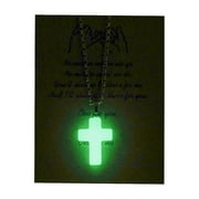 HOTYA Luminous Necklace Glow in The Dark Pentagram Crucifix Moon Pendant Clavicle Chain Necklace Fluorescent Jewelry