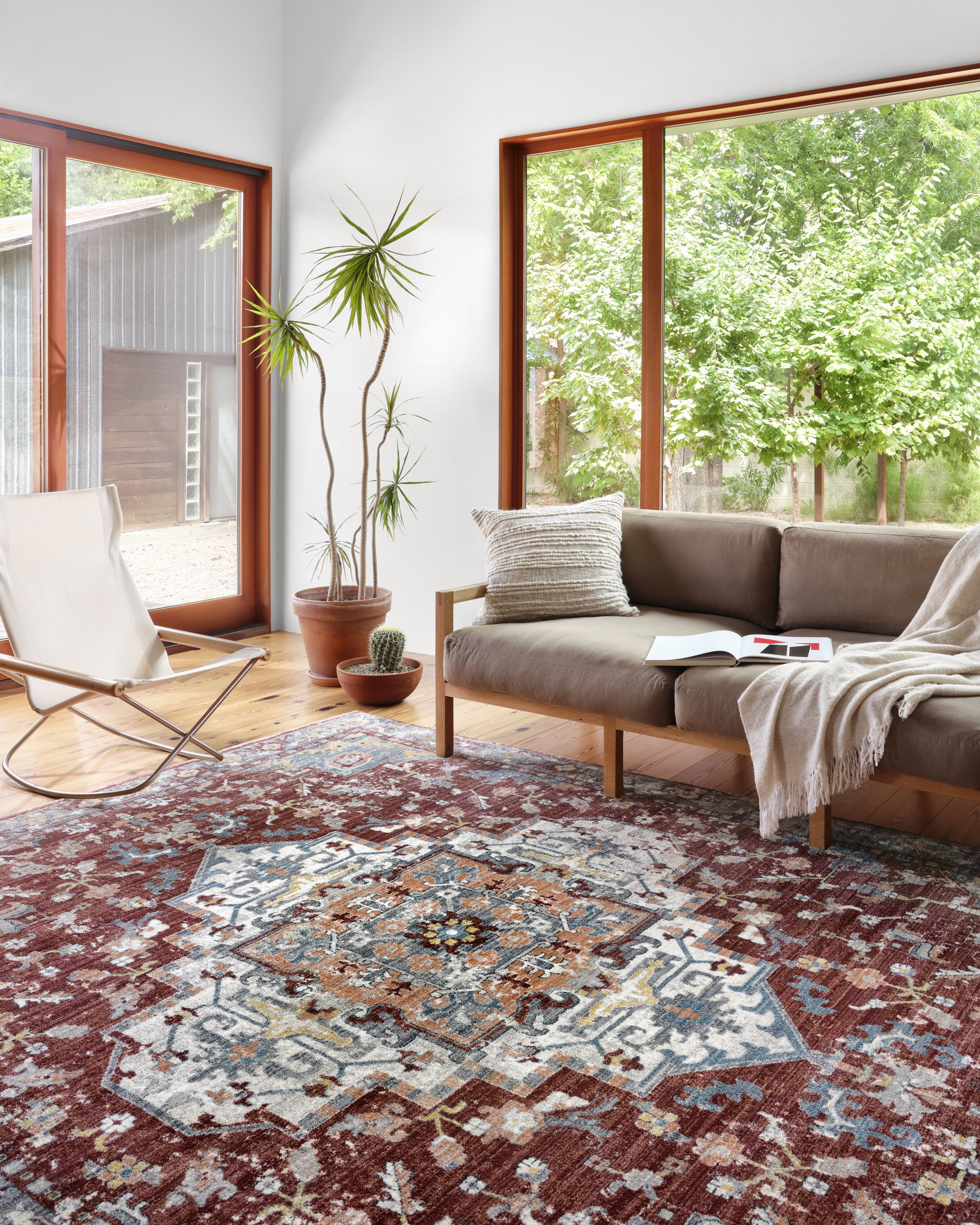 Loloi II Samra SAM-10 Brick / Grey Oriental Area Rug 5'-3" x 7'-9"