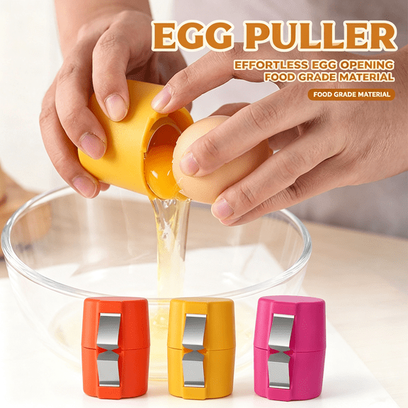 Egg Shell Opener for Hard Boiled Eggs, Stainless Steel Egg Cracker Tool, Handheld Eggshell Breaker, No‑Mess Egg Shell Cutter Practical Kitchen Gadget for Baking and Daily Cooking