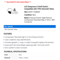 thumbnail image 2 of A/C Compressor Cutoff Switch - Compatible with 1995 Chevy Tahoe, 2 of 2
