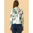 thumbnail image 4 of DARING DIVA Women's Elegant Notched Lapel Floral Print Blazer 2XL White-Flower, 4 of 6