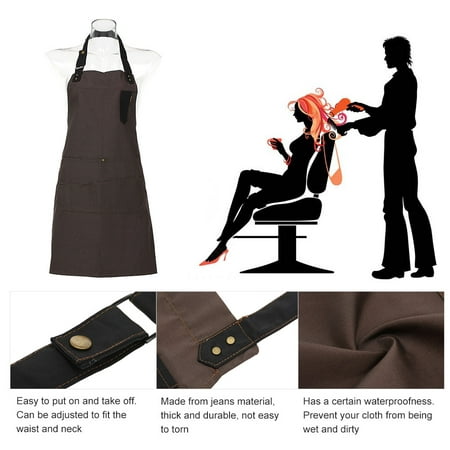 Pro Salon Barber Hairdresser Gown Cape With Pockets Jean Apron Hair Cutting Cloth Unisex Hair Dyeing Cape Hair Styling