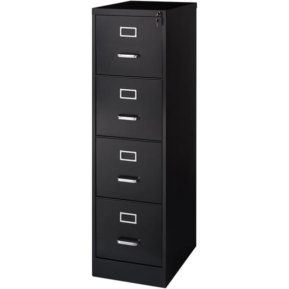 Staples Commercial 4-Drawer Vertical File Cabinet Locking Letter Black 22"D (22337D)