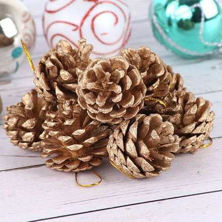 Natural Christmas Decorating Fancyleo Christmas Decoration Pine Cones Snow Tipped Natural Pine Cones for Decorating and Designing ()