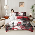 thumbnail image 4 of Castle Fairy Japanese Samurai Bedding Comforter Set 2pcs for Kids Teens Adults,Black Red Tree Leaves Twin Comforter Sets Microfiber,Exotic Style Breathable Bedding Set,Luxury Bedroom Decor, 4 of 8