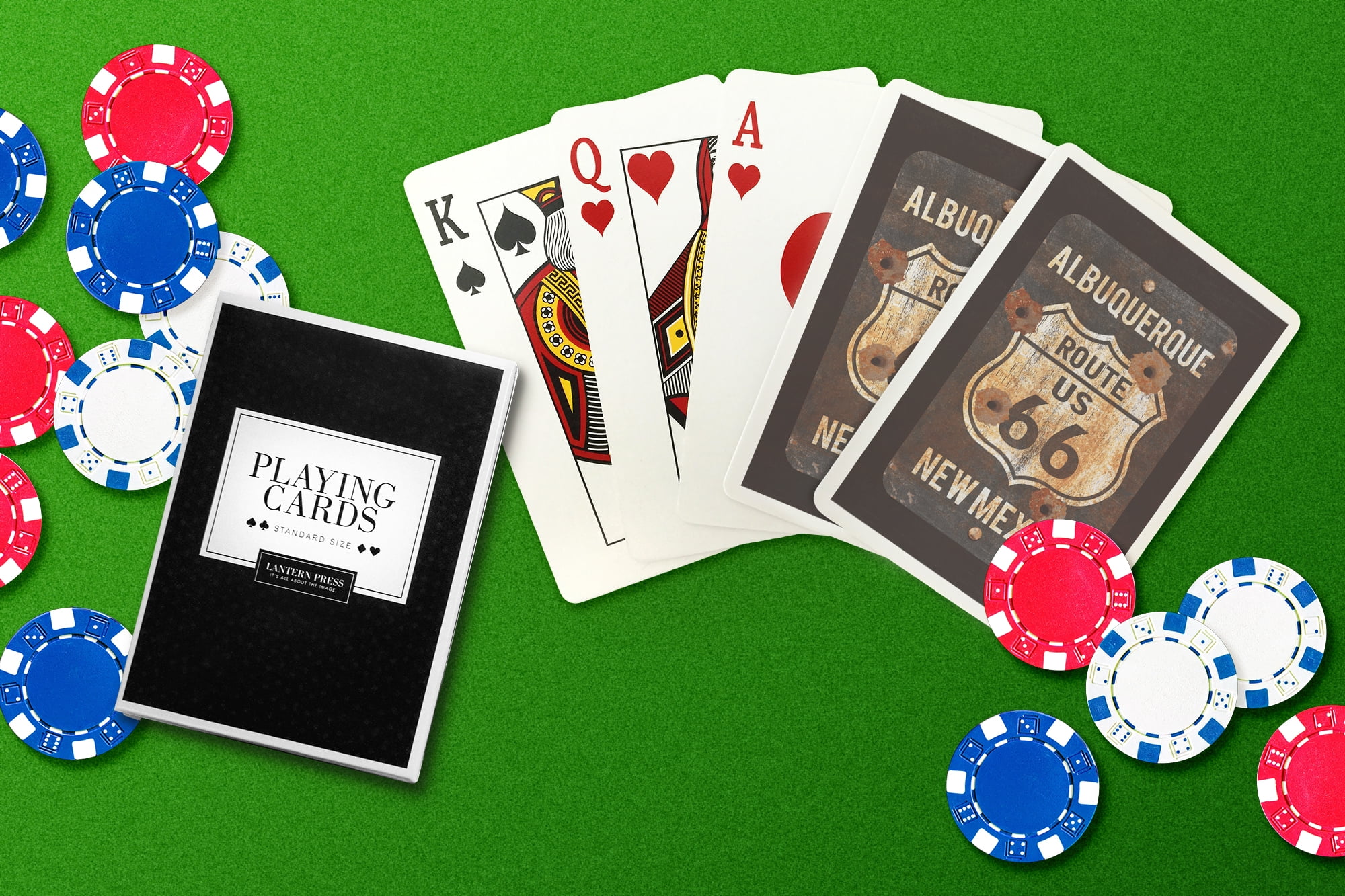 Albuquerque, New Mexico, Route 66 Sign, Contour, Lantern Press, Premium  Playing Cards, 52 Card Deck with Jokers, USA Made - Walmart.com