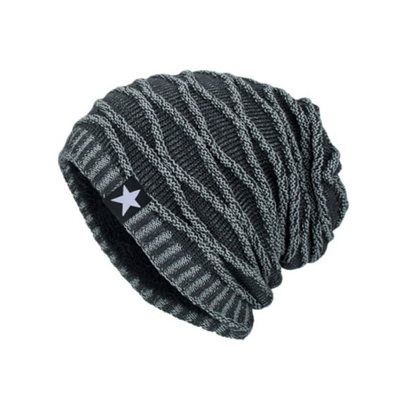 GRNSHTS Mens Unisex Knit Winter Beanie Ski Hat Skull Cap Fleece Lined Warm Slouch Cap (Gray)