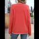 thumbnail image 4 of Suéteres de Otoño 2025 para Mujer, Informales, de Cuello Redondo, con Contraste, de Larga, de Punto, Tops Tipo Jersey Rojo L, 4 of 10