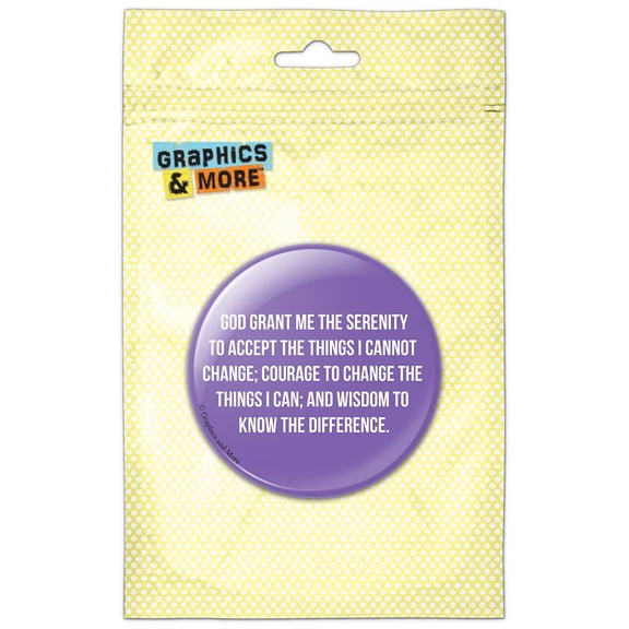 Serenity Prayer San Serif White on Purple Refrigerator Button Magnet