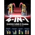 thumbnail image 2 of Cable de carga LISEN Chubby USB C a USB C 4 en 1 2 m rojo de 240 W, 2 of 6