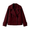 thumbnail image 4 of Enjoytime Jackets for Women Lapel Double Breasted Long Sleeve Cropped Coat Fashion Cozy Business Casual Fall Winter Outerwear, 4 of 6