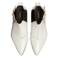 thumbnail image 4 of YDN Women Triple Straps Buckle Pointed Toe Flats Ankle Boots Elastic Pull On Low Heel Booties Formal Work Daily Shoes Size 7 White, 4 of 4