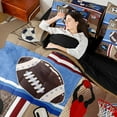 thumbnail image 4 of Castle Fairy Teens Adults Football Baseball Basketball Bedding Comforter Set 7pcs,Sport Gamer Queen Bedding Sets Super Cozy,Retro Vintage Queen Sheet Sets,Breathable Home Decor,Reversible, 4 of 8