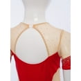 thumbnail image 4 of iixpin Kids Girls Sparkly Rhinestone Gymnastics Leotard Figure Skating Dance Bodysuit Performance Unitard Red 12, 4 of 7