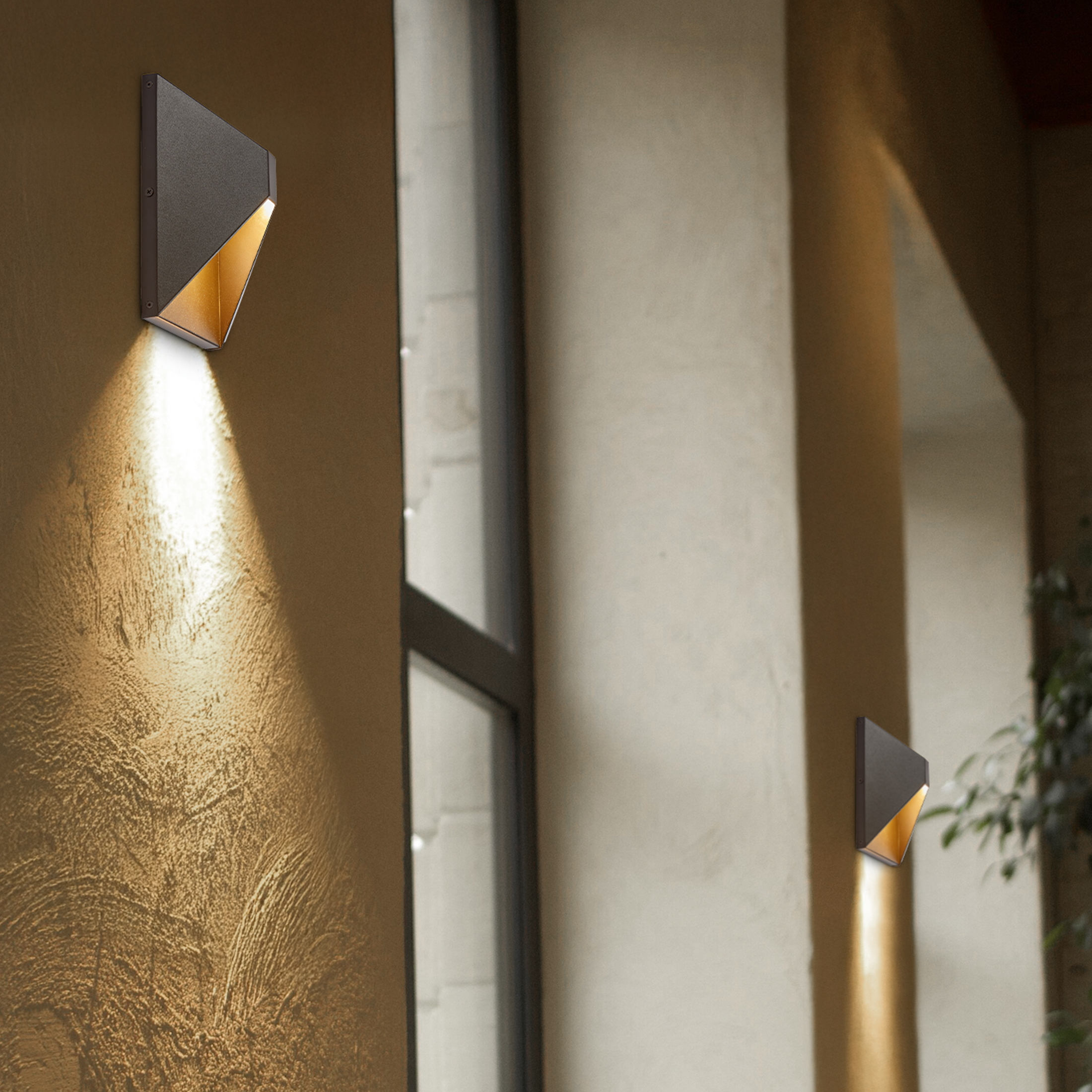Maxxima LED Outdoor Wall Wash, Black Sconce, Modern Porch Light, 650 Lumens, 5 CCT 2700K-5000K - 8 in. Height