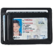 Alpine Swiss Mens RFID Money Clip Leather Minimalist Wallet Card Case ID Window
